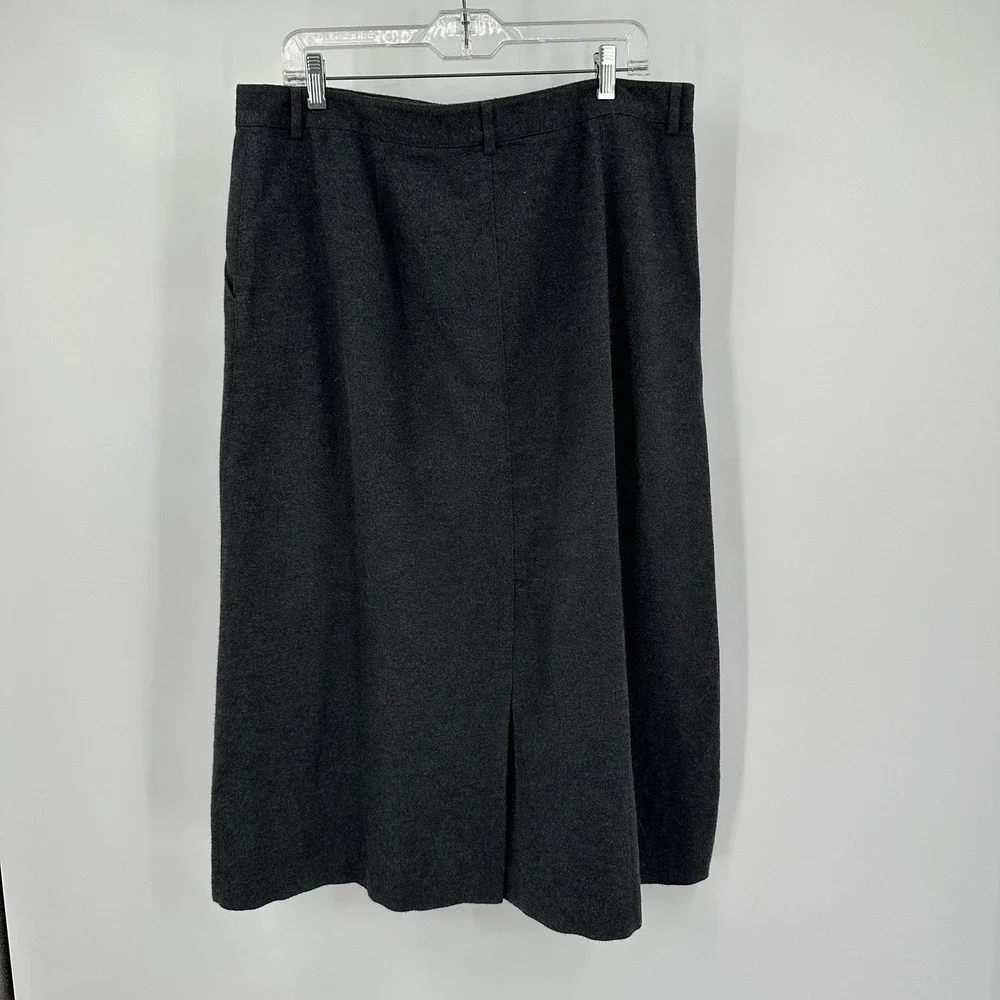 LL Bean Womens Preppy Old Money Flannel Midi Skirt Size 14 Quiet Luxury Heritage